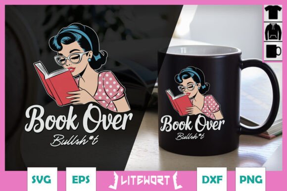 Book over Funny Book Quotes SVG Graphics and Crafts Review