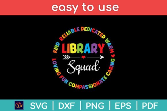 Library Squad Funny School Librarian Svg Graphics and Crafts