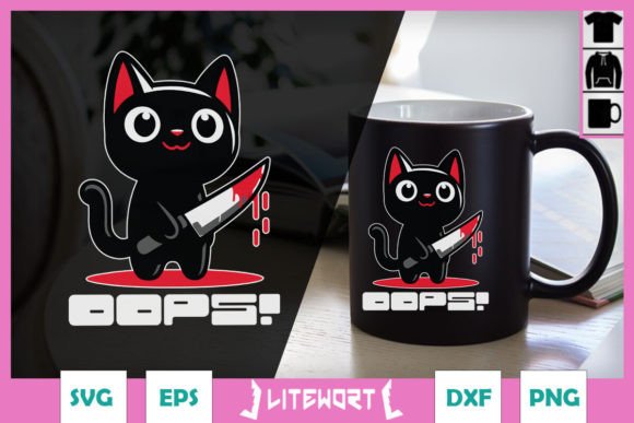 Sarcastic Funny Black Cat SVG Oops Graphics and Crafts Review
