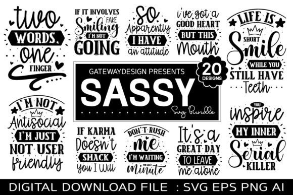 Sassy Svg Bundle, Funny Design, Farmhous Graphics and Crafts
