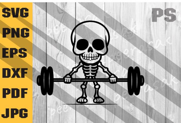 Skeleton Deadlift SVG, Cute Funny Gym Graphics and Crafts