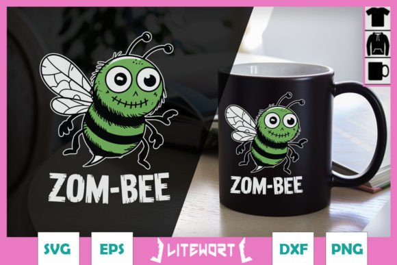 Zom-BeeHalloween Funny Zombie Bee SVG Graphics and Crafts